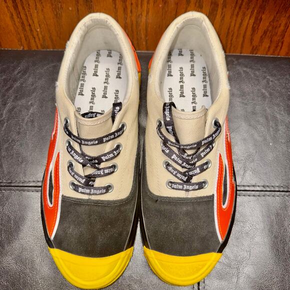 Palm Angels Men's Multicolor Low Top Canvas Scarpa Flame Shoes - Size 41 NWOT - Picture 6 of 12